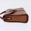 Burberrys Nova Check Shoulder Bag Leather Brown Gold Auth bs30266-3