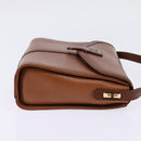 Burberrys Nova Check Shoulder Bag Leather Brown Gold Auth bs30266-4