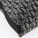 Christian Dior Trotter Canvas Schoudertas Zwart Zilver Auth bs30270-14