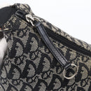 Christian Dior Trotter Canvas Shoulder Bag Black Silver Auth bs30270-10