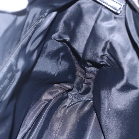 Christian Dior Trotter Canvas Shoulder Bag Black Silver Auth bs30270