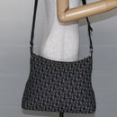 Christian Dior Trotter Canvas Schoudertas Zwart Zilver Auth bs30270-21