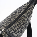 Christian Dior Trotter Canvas Schoudertas Zwart Zilver Auth bs30270-6