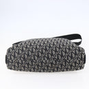 Christian Dior Trotter Canvas Shoulder Bag Black Silver Auth bs30270-5