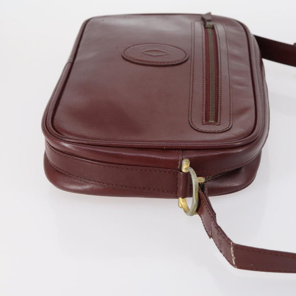 CARTIER Must Line Shoulder Bag Leather 2 Set Bordeaux Auth bs30274