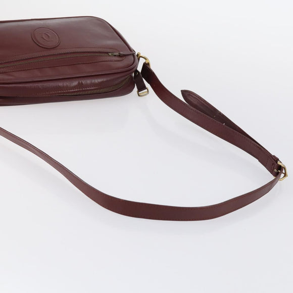 CARTIER Must Line Shoulder Bag Leather 2 Set Bordeaux Auth bs30274
