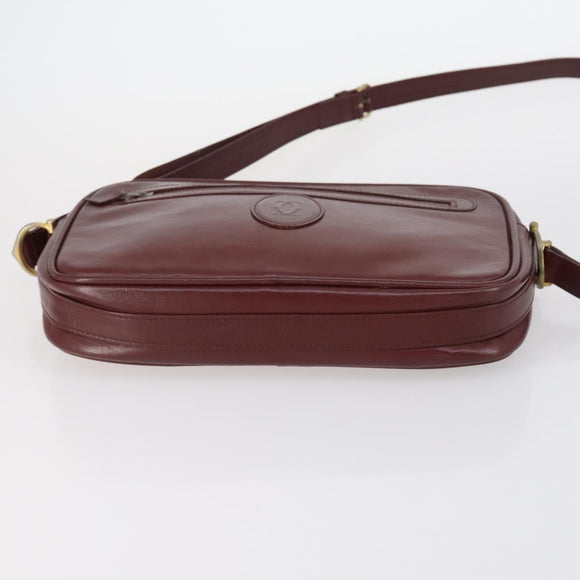CARTIER Must Line Shoulder Bag Leather 2 Set Bordeaux Auth bs30274