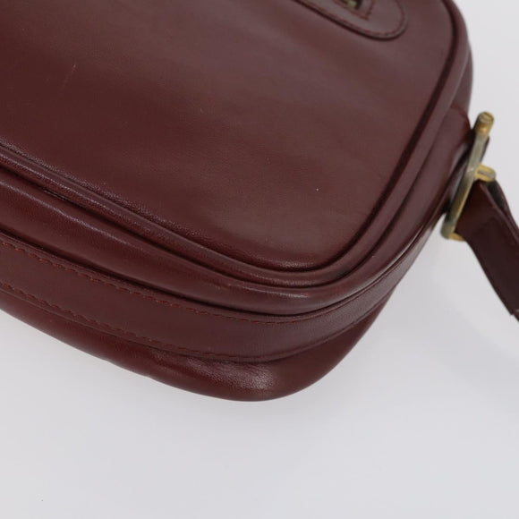 CARTIER Must Line Shoulder Bag Leather 2 Set Bordeaux Auth bs30274