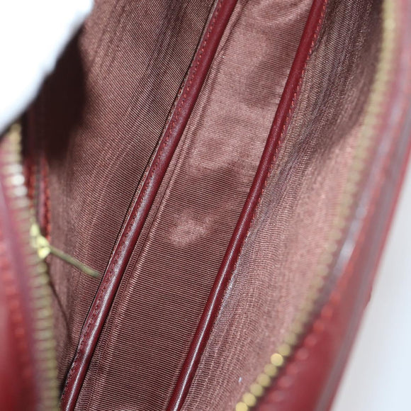 CARTIER Must Line Shoulder Bag Leather 2 Set Bordeaux Auth bs30274