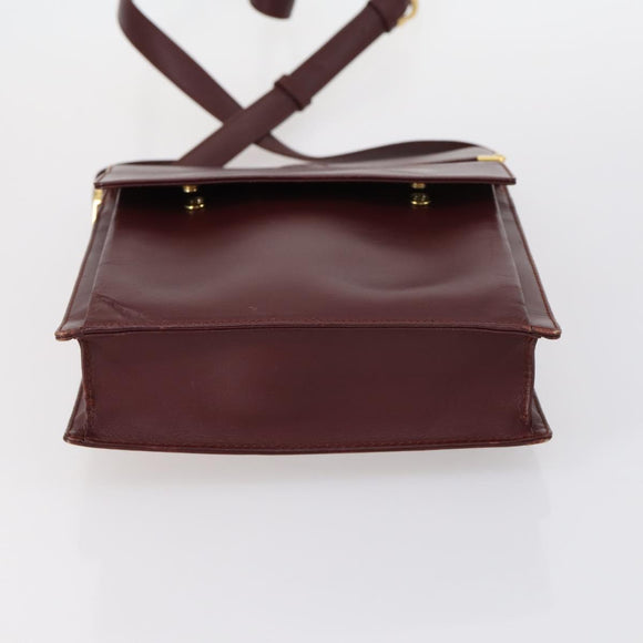 CARTIER Must Line Shoulder Bag Leather 2 Set Bordeaux Auth bs30274
