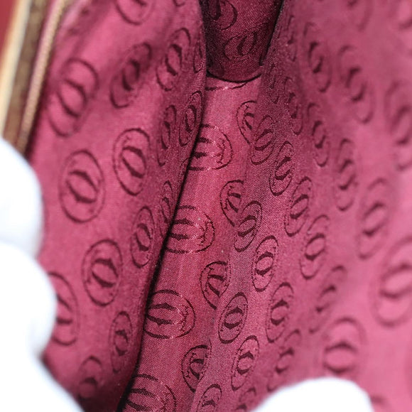 CARTIER Must Line Shoulder Bag Leather 2 Set Bordeaux Auth bs30274