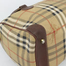 Burberrys Nova Check Mini Boston Bag PVC Beige Gold Auth bs30275-12