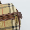 Burberrys Nova Check Mini Boston Bag PVC Beige Gold Auth bs30275-17