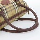 Burberrys Nova Check Mini Boston Bag PVC Beige Gold Auth bs30275-7