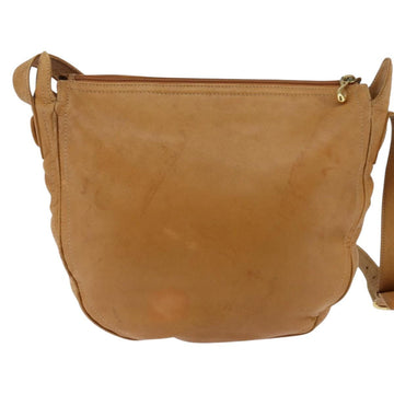 LOEWE Anagram Shoulder Bag Leather Brown Gold Auth bs30276 - 0