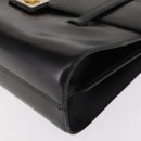 Christian Dior Hand Bag Leather Black Gold Auth bs30277-15