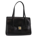 Christian Dior Hand Bag Leather Black Gold Auth bs30277-1