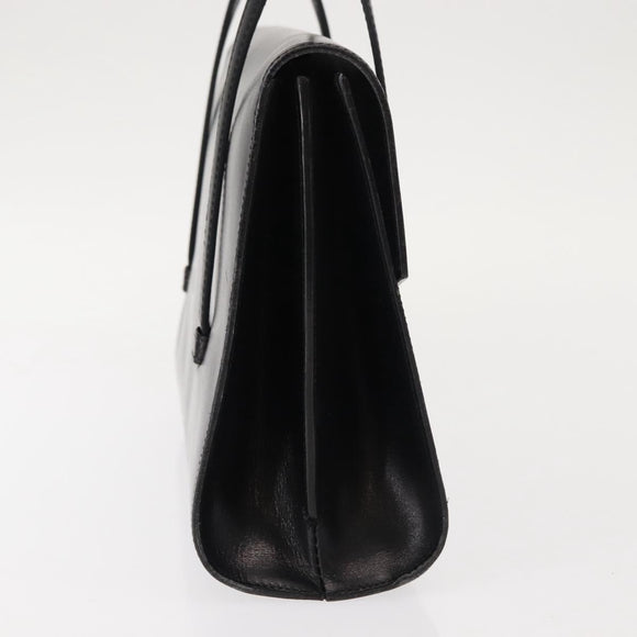 Christian Dior Hand Bag Leather Black Gold Auth bs30277