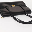 Christian Dior Hand Bag Leather Black Gold Auth bs30277-6