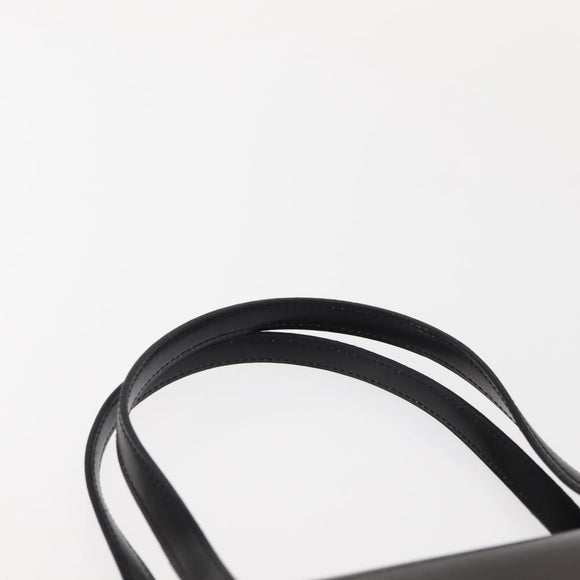 Christian Dior Hand Bag Leather Black Gold Auth bs30277