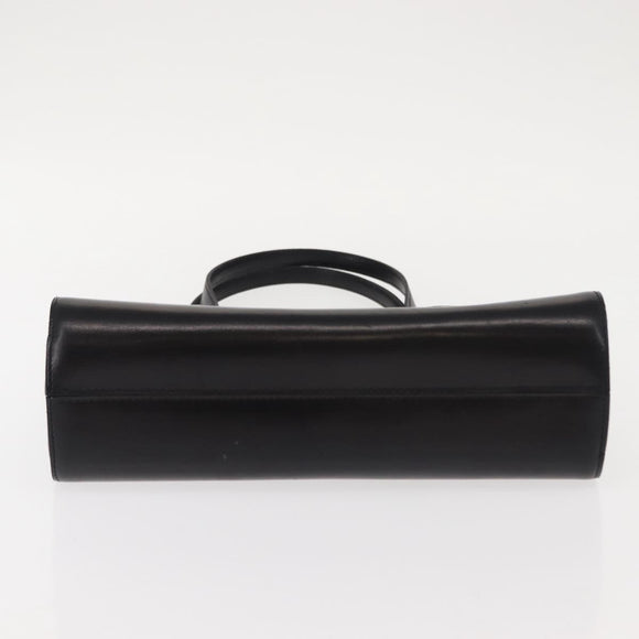 Christian Dior Hand Bag Leather Black Gold Auth bs30277