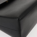 GUCCI Bamboo Hand Bag Leather Black Gold Auth bs30278-9