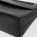 GUCCI Bamboo Hand Bag Leather Black Gold Auth bs30278-14