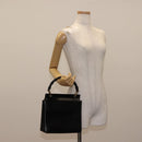GUCCI Bamboo Hand Bag Leather Black Gold Auth bs30278-21