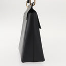 GUCCI Bamboo Hand Bag Leather Black Gold Auth bs30278-4