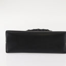 GUCCI Bamboo Hand Bag Leather Black Gold Auth bs30278-5