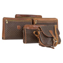 CELINE Shoulder Bag PVC Leather 5 Set Black Brown Auth bs30279-1