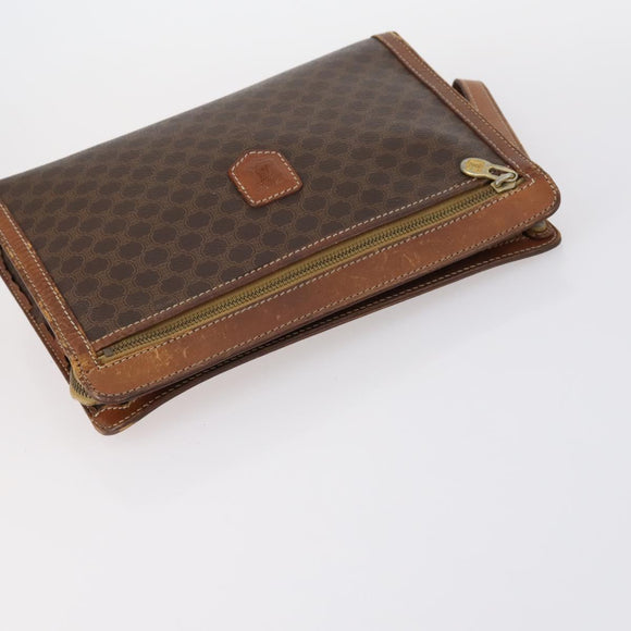 CELINE Shoulder Bag PVC Leather 5 Set Black Brown Auth bs30279