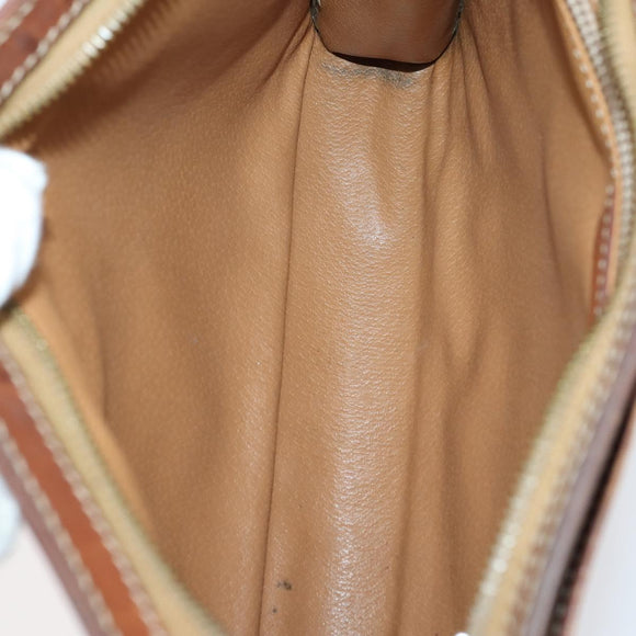 CELINE Shoulder Bag PVC Leather 5 Set Black Brown Auth bs30279