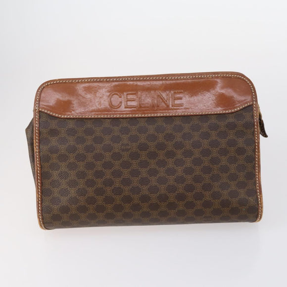 CELINE Shoulder Bag PVC Leather 5 Set Black Brown Auth bs30279