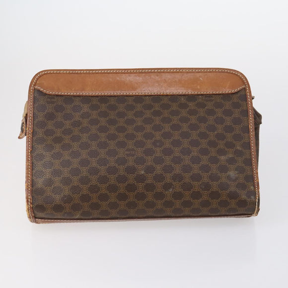 CELINE Shoulder Bag PVC Leather 5 Set Black Brown Auth bs30279