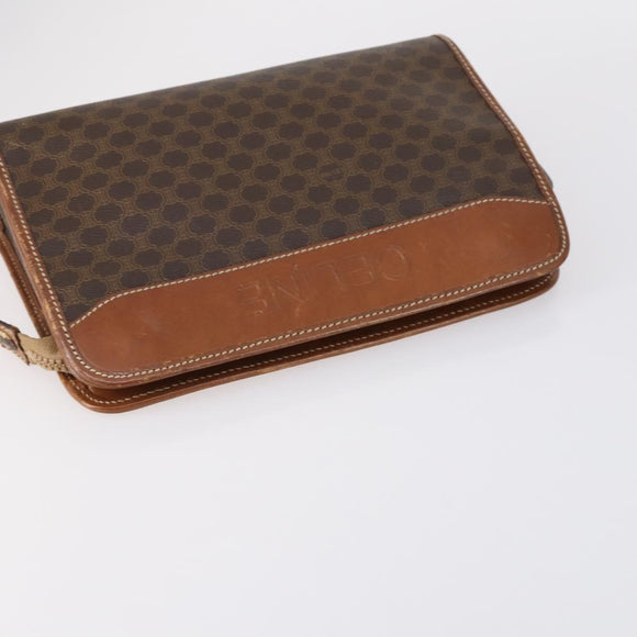 CELINE Shoulder Bag PVC Leather 5 Set Black Brown Auth bs30279