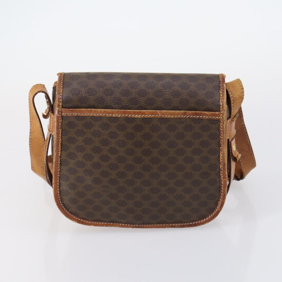 CELINE Shoulder Bag PVC Leather 5 Set Black Brown Auth bs30279