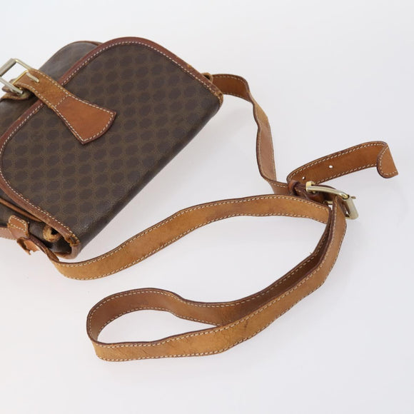 CELINE Shoulder Bag PVC Leather 5 Set Black Brown Auth bs30279