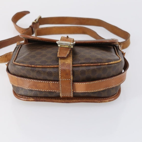 CELINE Shoulder Bag PVC Leather 5 Set Black Brown Auth bs30279