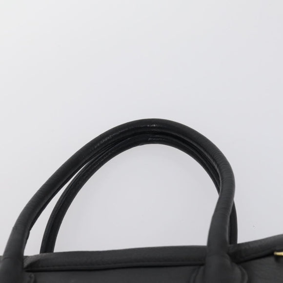 BALLY Hand Bag Leather 3 Set Black Ivory Auth bs30280