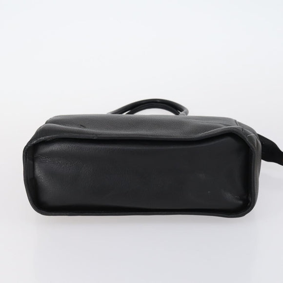 BALLY Hand Bag Leather 3 Set Black Ivory Auth bs30280