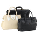 BALLY Hand Bag Leather 3 Set Black Ivory Auth bs30280-1