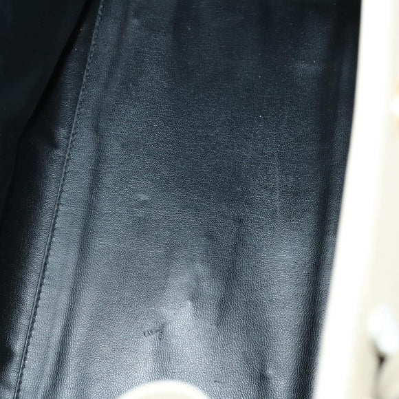 BALLY Hand Bag Leather 3 Set Black Ivory Auth bs30280