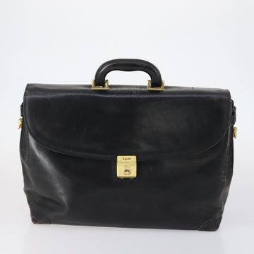 BALLY Hand Bag Leather 3 Set Black Ivory Auth bs30280 - 0