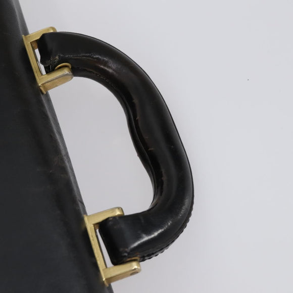 BALLY Hand Bag Leather 3 Set Black Ivory Auth bs30280