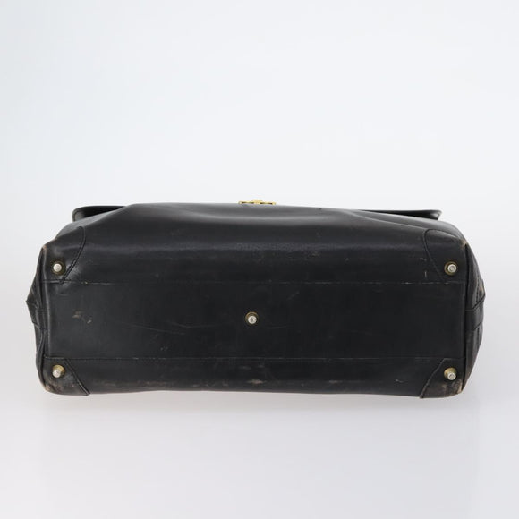 BALLY Hand Bag Leather 3 Set Black Ivory Auth bs30280