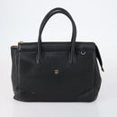 BALLY Hand Bag Leather 3 Set Black Ivory Auth bs30280-9