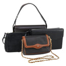 BALLY Shoulder Bag Leather Nylon PVC 4 Set Black Brown Auth bs30281-1