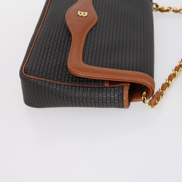 BALLY Shoulder Bag Leather Nylon PVC 4 Set Black Brown Auth bs30281