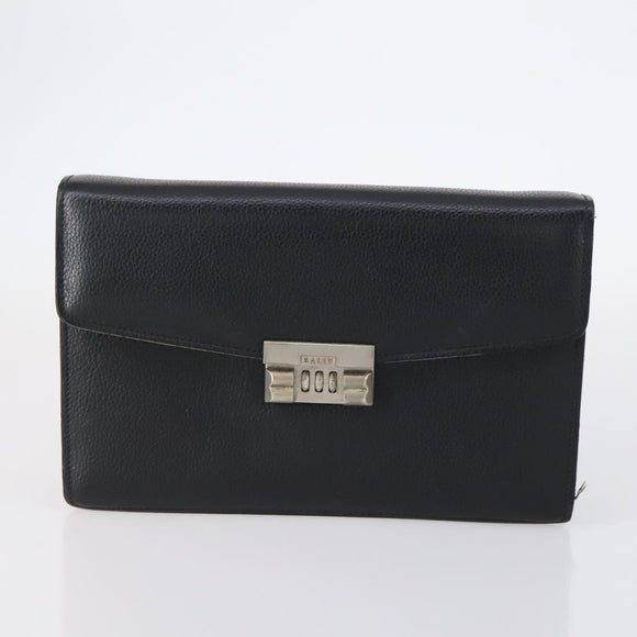 BALLY Shoulder Bag Leather Nylon PVC 4 Set Black Brown Auth bs30281